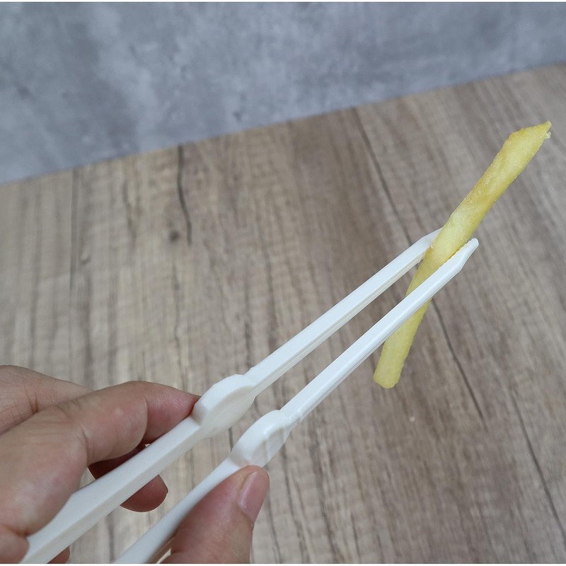Chip Tongs Salad Food Clip (White, 18CM)