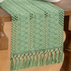 MLMW Boho Sage Green Table Runner 60 inches Short Coffee