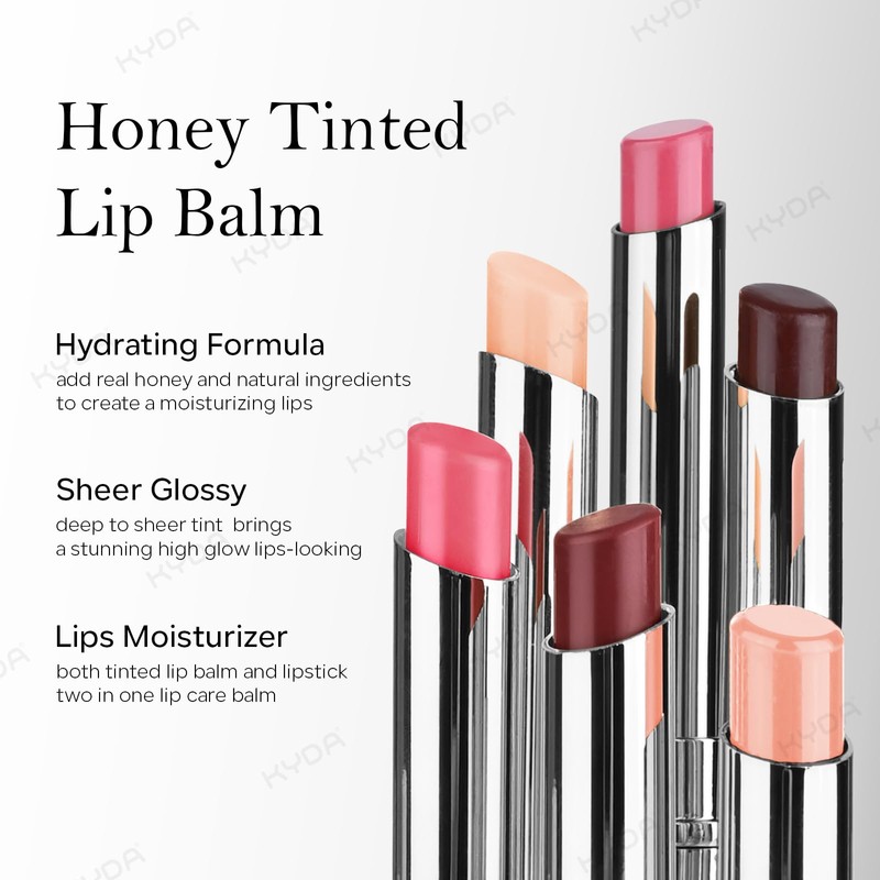 KYDA Honey Lipstick Tinted Lip Balm, Sheer Black Hydrating Honey