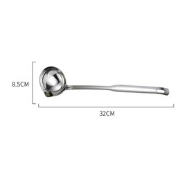 Skimmer Spoon 32 cm Stainless Steel Soup Ladle Fat Separator Fat Separator Ladle Soup Spoon Oil Soups Separating with Long for Serving and Scouring