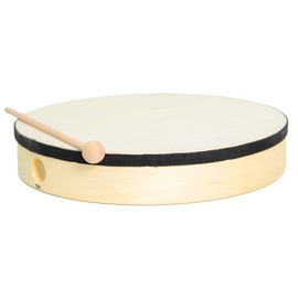 Westco HD5201-10 10" Frame Drum with Mallet - Pre-Tuned, Natural Calf Skin Head, Wooden Shell & Webbed Fabric Finish - Resonant Sound