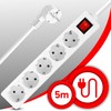 Retoo Power Strip 5-Way Multiple Socket with Switch and 5