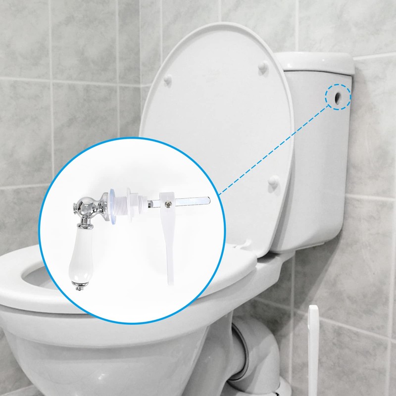 Colexy Toilet Handle Replacement Cistern Lever, Ceramic Toilet Flush Lever