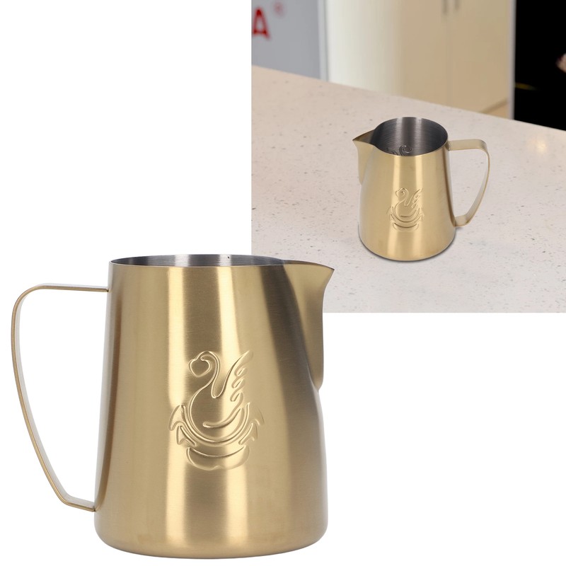 Frothing Cup 420ML 304 Stainless Steel Streamlined Cup Body Design