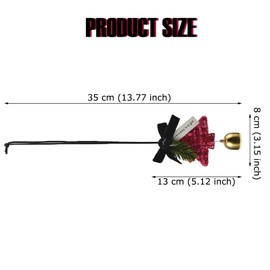 AuMoHall Plush Christmas Tree Car Rear View Mirror Pendant Elegant Xmas Pine with Bells Car Hanging Ornament Charming Car Interior Decoration Accessories, Rose Red