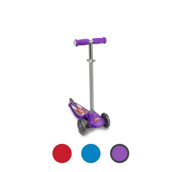 Radio Flyer Lean 'N Glide Scooter with Light Up Wheels, Kids Scooter, Purple Kick Scooter, for Ages 3+ Years