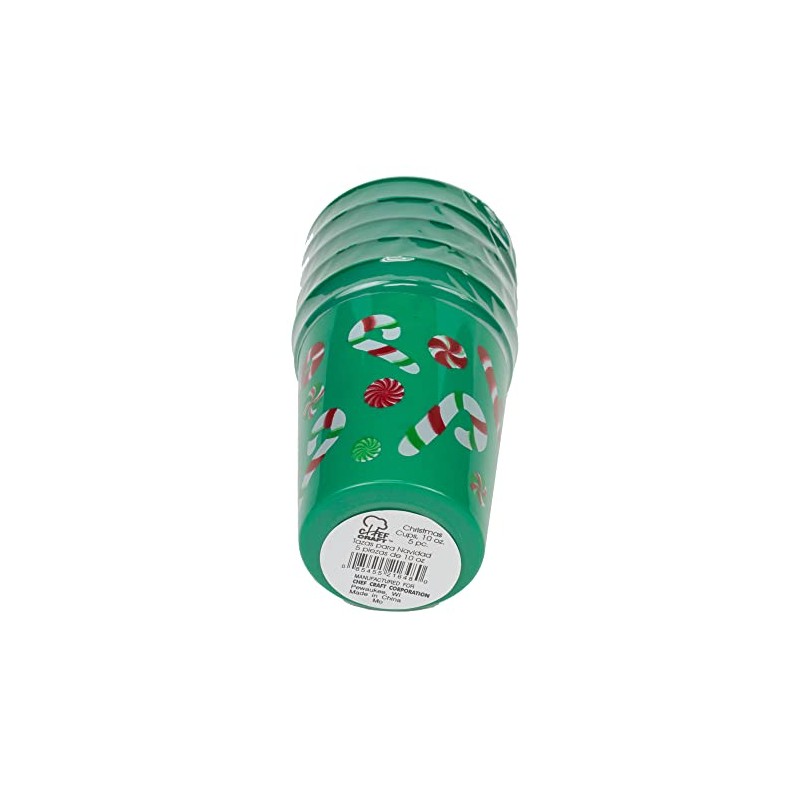 Chef Craft Select Plastic Christmas Cup Set, 10 ounce capacity