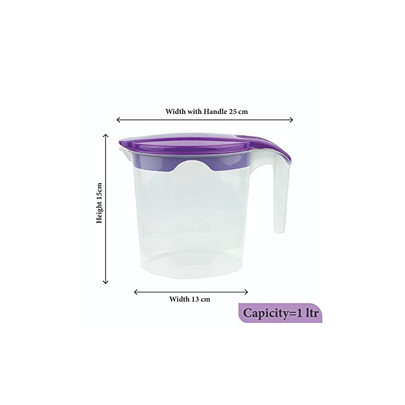 1 Liter Plastic Jug with Lid for Water Fruit Juices