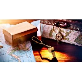 PARIJAT HANDICRAFT Brass key chain vintage keychains key chains for car purse keys key ring (Whistle)