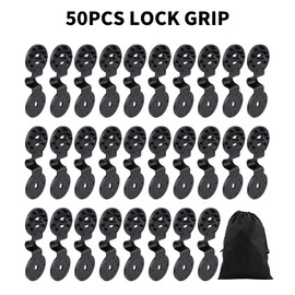50pcs Shade Cloth Clips,Shade Cloth Heavy Duty Lock Grip for Sunshade Net,Gardening Greenhouse ShadeCloth Fix Clamp,Windproof Awning Clamp Grip Tarp Clips,1 Drawstring Bag