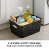 8 Pack Black Storage Baskets, Plastic Woven Organizer Baskets, Stackable