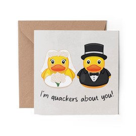 1 x Rubber Ducks Greeting Card - Quackers Pun Duckies Cute Duck Funny Novelty Wedding Anniversary Valentine's Birthday Husband Wife #81573