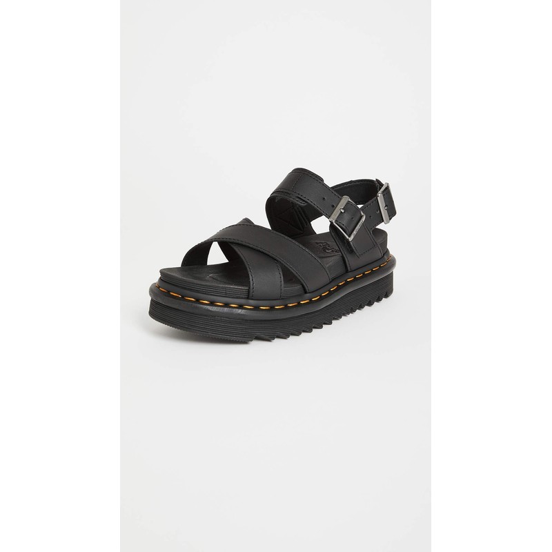 Dr. Martens womens Ankle-Strap Sandal, Black Hydro, 9 US