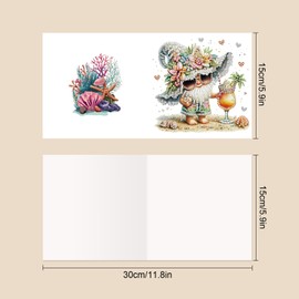 DCIDBEI Diamond Painting Geburtstagskarte Diamond Painting Karten 6 Stück DIY Diamant Painting Glückwunschkarten Geschenkkarte Malen nach Zahlen Geburtstag Karte Zwerg Dankeschön Karte Abschiedskarte