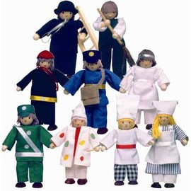 Original Tiny Bending Dolls Professions Set of 9