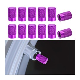 Mandark Car Tire Valve Stem Caps, 12PCS Aluminum Alloy Vehicle Stem Covers, Leak Proof Automotive Interior Wheel Valve Covers Accessories, Universal for Trucks Motorcycles SUVs (Purple)