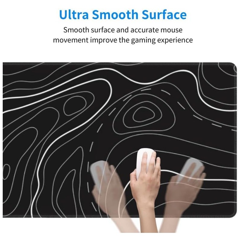 Alfombrilla de mouse grande para juegos de mapas topográficos, de