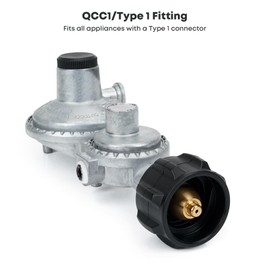 Stanbroil Horizontal Two Stage Propane Regulator with QCC for RV, Vans, Trailers, Campers