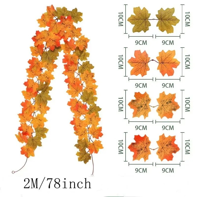 Artificial Maple Leaf Garland for Fall Decorating – Autumn Vine