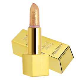 Metallic Shine Glitter Lipstick Gold, Sparkle Lipstick Gold Bar Design Shimmer Lipsticks, Long-Lasting Moisturising, Smooth Lipsticks, (Gold Lipstick 2# Foreign