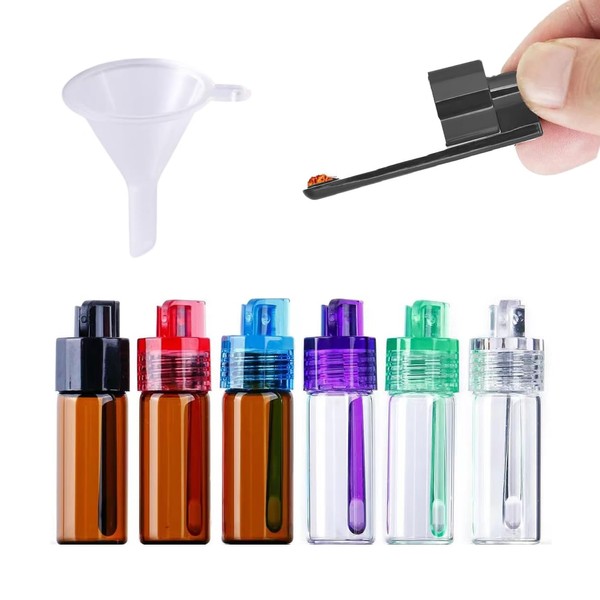 Tovyzalg Mini Glass Spice Dispensers with Spoon – Portable Travel