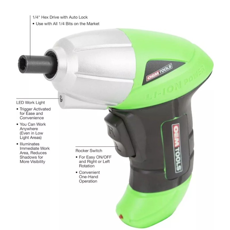 OEMTOOLS 24667 4V Max Lithium-Ion Cordless Screwdriver