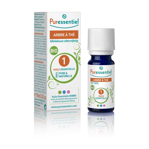 Puressentiel Tea Tree Essential Oil, Aromatherapy Relief, Calming- 100% Pure, Organic & Natural - Therapeutic Grade, Premium & Certified Quality - Made in France – 0.3 fl oz