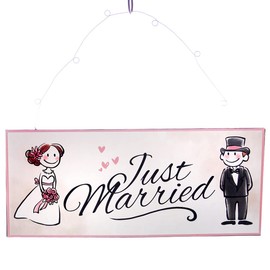Metal Sign Just Married Decorative Sign Wedding Decoration – Gift for Wedding – Door Sign