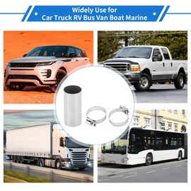 VekAuto 1 Set Heater Exhaust Pipe Connector 22mm ID 24mm OD Air Diesel Heater Exhaust Tube Connector Stainless Steel Silver Tone with Clamp