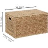 eHemco Heavy-duty Water Hyacinth Wicker Storage Trunk with Metal Frame,