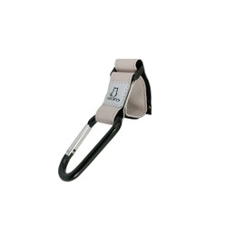 Vizaro Luxury Pram Hooks - Pack of 2 - For Hanging Bags, Backpacks etc. - Black Faux Leather Strap with High Resistance up to 15 kg - Large Closed Ring