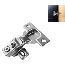 Berta 10-Pack, 1/2" Overlay Hinges, 45mm Stainless Steel Quiet 3D Soft Close Concealed for Face Frame Door ＆ Frameless Door, 105° Open Angle Kitchen Replacement, Self Closing Hidden, Satin Nickel