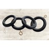 28mm x 45mm Black Curtains Drapery Pole Rod Rings With