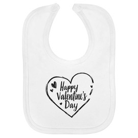 Azeeda 'Happy Valentine's Day with Hearts' Soft Cotton Baby Bib (BI00062926)