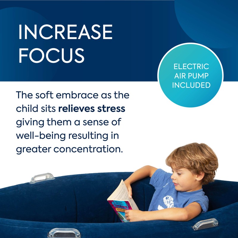 Bouncyband Medium Comfy Peapod Sensory Chair - Blue 60" -