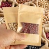 YHNTGB 100pcs Seed Envelopes Resealable with Clear Window Kraft Paper