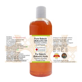 Greenwood Essential Natural Babchi (Bakuchi) Oil (Psoralea corylifolia) Natural Pure Therapeutic Quality Cold Pressed 200 ml (6.76 oz)