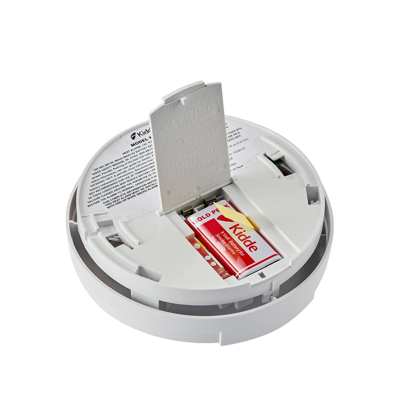 Kidde Heat Detector, Hardwired with Battery Backup & 2 LEDs,