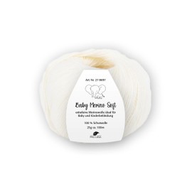 PRO LANA Baby Merino Soft – Colour: White (01) – 25 g/Approx. 100 m Wool