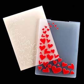 Kwan Crafts Heart Love Corner Background Plastic Embossing Folders for Card Making Scrapbooking and Other Paper Crafts 5011302