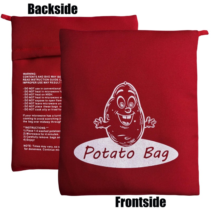 Microwave Potato Cooking Bags, Reusable Fabric Pouch for Baked Potatoes,