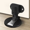 No-Drill One-Touch Semi-Automatic Horseshoe Door Stopper 102 - Mark-Free for Various Doors Magnetic Black 3ea