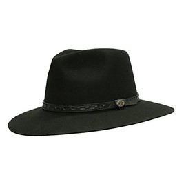KAKADU Traders Woolfelt Hat Taree | Non- Crushable Wool Felt Indiana Style | Trilby Fedora Hat | Unisex Men's Women's Size Black