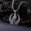 Lattd Raven Necklace 925 Sterling Silver Goth Crescent Moon Crow
