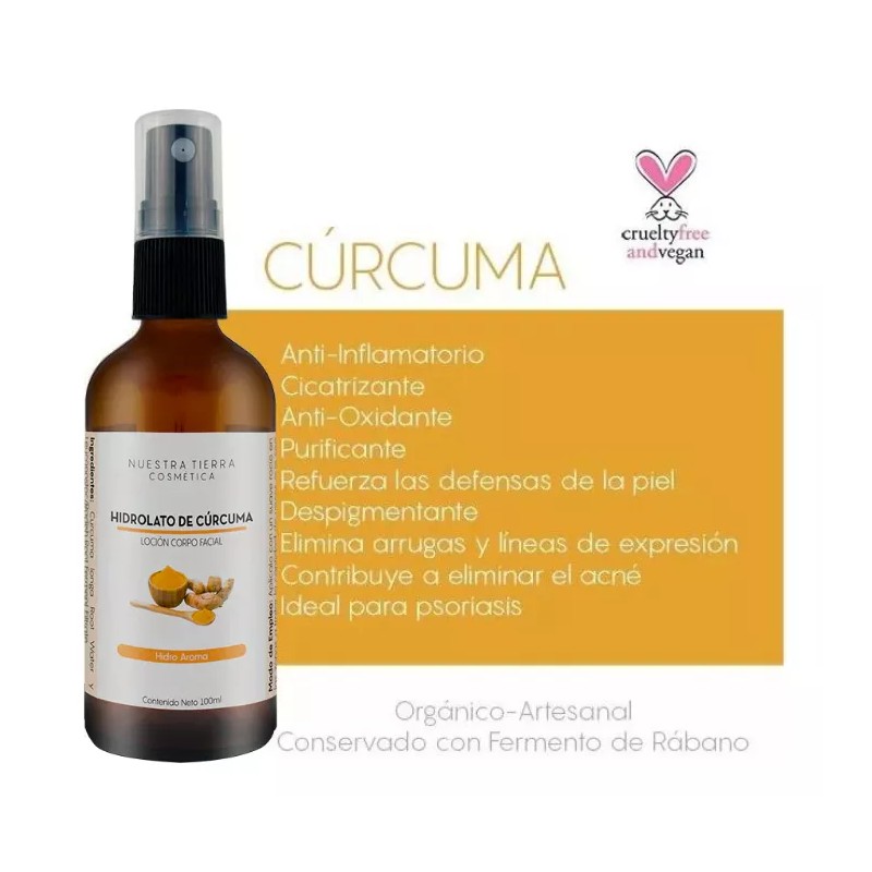 Nuestra Tierra Cosmética Ancestral Hidrolato De Cúrcuma Orgánico 120ml Tipo