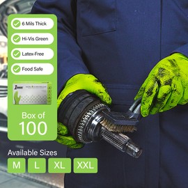 1st Choice Green Nitrile Gloves, Disposable Latex Free, 100 Count, XX-Large