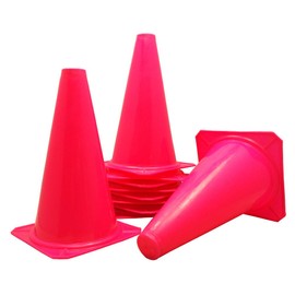 Bluedot Trading 9 " Tall Durable Sports Marker Soccer Cones for Kids Games Indoor or Outdoor Sport, Theme Party, Agility Training, Football, Basketball and more, (Pink, 12 Cones)