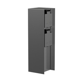 ledscom.de Pomi Garden Socket Column for Outdoor Use, IP44, 2-Way, Anthracite, Square, 23 cm