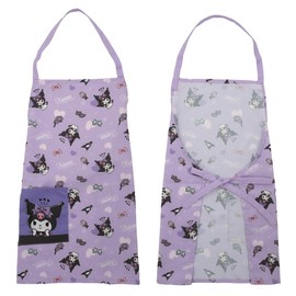 Saronge 887977 Sanrio Children's Apron 51.2 inches (130 cm), Triangle Width Set, Bandana, purple
