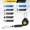 11FT Self Retracting Lifeline Fall Protection Retractable Lanyard, Fall Arrest